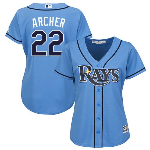 Rays #22 Chris Archer Light Blue Alternate Women's Stitched MLB Jersey Rays #22 Chris Archer Light Blue Alternate Women's Stitched MLB Jersey
