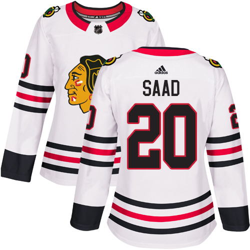 Adidas Blackhawks #20 Brandon Saad White Road Authentic Women's Stitched NHL Jersey Adidas Blackhawks #20 Brandon Saad White Road Authentic Women's Stitched NHL Jersey