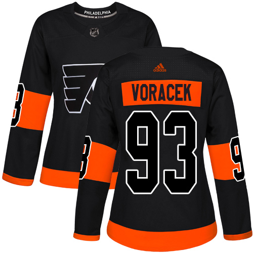 Adidas Flyers #93 Jakub Voracek Black Alternate Authentic Women's Stitched NHL Jersey Adidas Flyers #93 Jakub Voracek Black Alternate Authentic Women's Stitched NHL Jersey