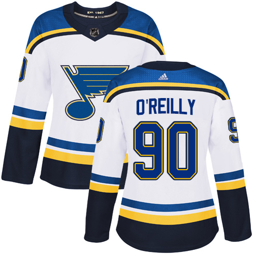 Adidas Blues #90 Ryan O'Reilly White Road Authentic Women's Stitched NHL Jersey Adidas Blues #90 Ryan O'Reilly White Road Authentic Women's Stitched NHL Jersey