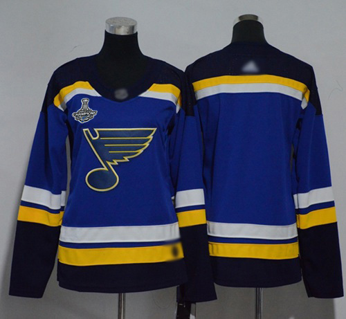 Adidas Blues Blank Blue Home Authentic Stanley Cup Champions Women's Stitched NHL Jersey Adidas Blues Blank Blue Home Authentic Stanley Cup Champions Women's Stitched NHL Jersey