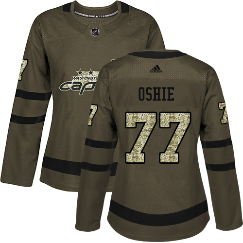 Adidas Capitals #77 T.J Oshie Green Salute to Service Women's Stitched NHL Jersey Adidas Capitals #77 T.J Oshie Green Salute to Service Women's Stitched NHL Jersey