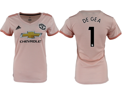 Women's Manchester United #1 De Gea Away Soccer Club Jersey Women's Manchester United #1 De Gea Away Soccer Club Jersey