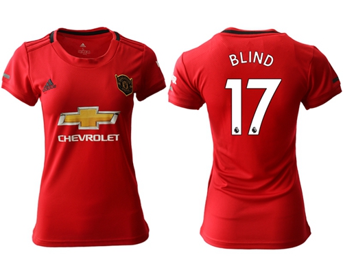 Women's Manchester United #17 Blind Red Home Soccer Club Jersey