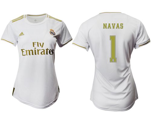 Women's Real Madrid #1 Navas Home Soccer Club Jersey