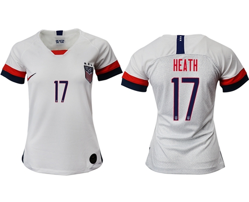 Women's USA #17 Heath Home Soccer Country Jersey Women's USA #17 Heath Home Soccer Country Jersey
