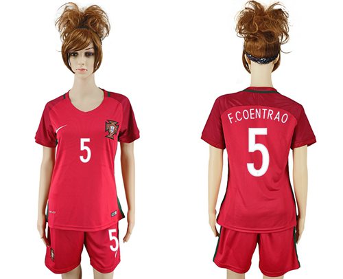 Women's Portugal #5 F.Coentrao Home Soccer Country Jersey Women's Portugal #5 F.Coentrao Home Soccer Country Jersey