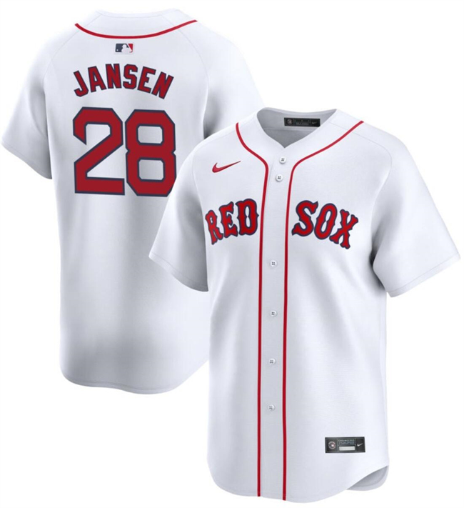 Youth Boston Red Sox #28 Danny Jansen White 2024 Home Limited Stitched Baseball Jersey Youth Boston Red Sox #28 Danny Jansen White 2024 Home Limited Stitched Baseball Jersey