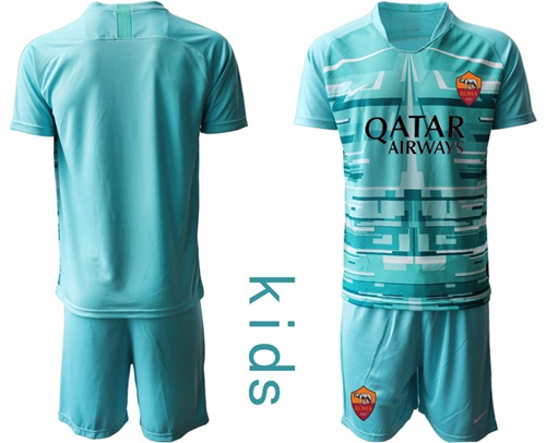 Roma Blank Blue Goalkeeper Kid Soccer Club Jersey Roma Blank Blue Goalkeeper Kid Soccer Club Jersey