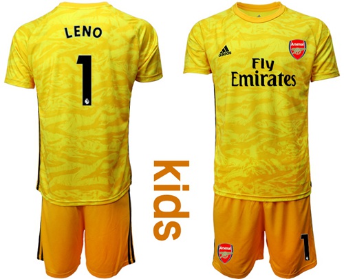 Arsenal #1 Leno Yellow Goalkeeper Kid Soccer Club Jersey Arsenal #1 Leno Yellow Goalkeeper Kid Soccer Club Jersey