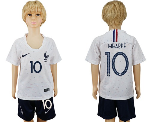 France #10 Mbappe Away Kid Soccer Country Jersey France #10 Mbappe Away Kid Soccer Country Jersey