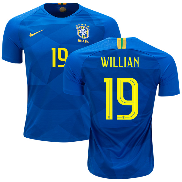 Brazil #19 Willian Away Kid Soccer Country Jersey Brazil #19 Willian Away Kid Soccer Country Jersey