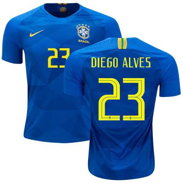 Brazil #23 Diego Alves Away Kid Soccer Country Jersey Brazil #23 Diego Alves Away Kid Soccer Country Jersey