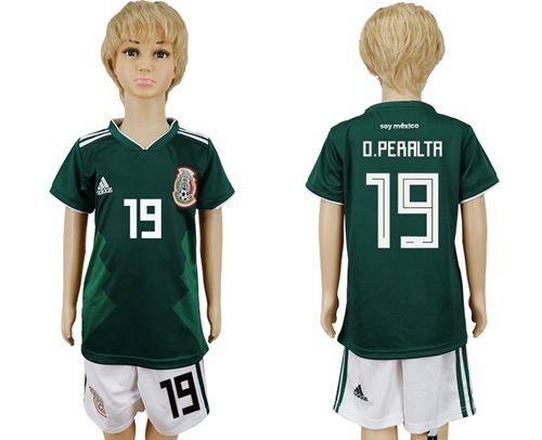 Mexico #19 O.Peralta Home Kid Soccer Country Jersey Mexico #19 O.Peralta Home Kid Soccer Country Jersey