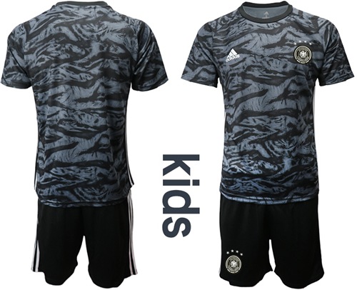 Germany Blank Black Goalkeeper Kid Soccer Country Jersey