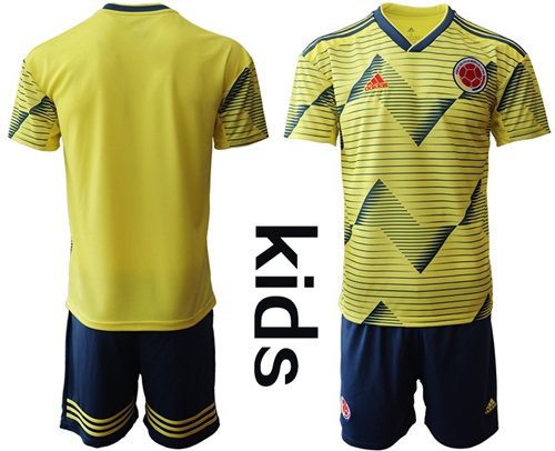 Colombia Blank Home Kid Soccer Country Jersey Colombia Blank Home Kid Soccer Country Jersey