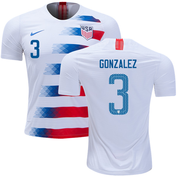 USA #3 Gonzalez Home Kid Soccer Country Jersey USA #3 Gonzalez Home Kid Soccer Country Jersey
