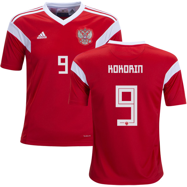 Russia #9 Kokorin Home Kid Soccer Country Jersey Russia #9 Kokorin Home Kid Soccer Country Jersey