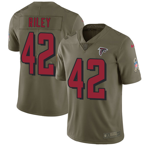 Nike Falcons #42 Duke Riley Olive Youth Stitched NFL Limited 2017 Salute to Service Jersey Nike Falcons #42 Duke Riley Olive Youth Stitched NFL Limited 2017 Salute to Service Jersey