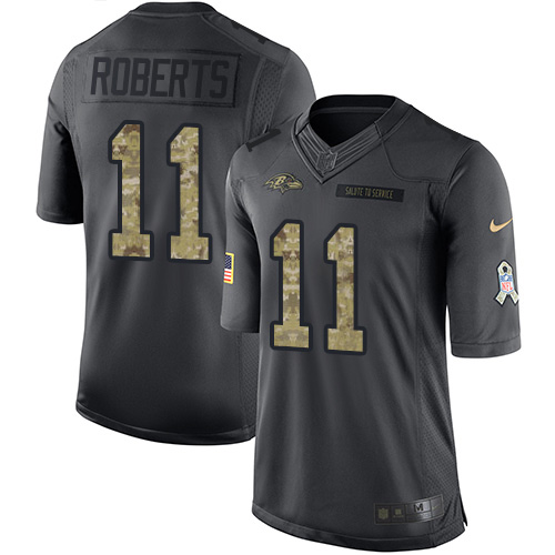 Nike Ravens #11 Seth Roberts Black Youth Stitched NFL Limited 2016 Salute to Service Jersey Nike Ravens #11 Seth Roberts Black Youth Stitched NFL Limited 2016 Salute to Service Jersey