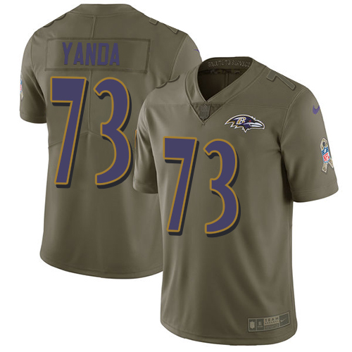 Nike Ravens #73 Marshal Yanda Olive Youth Stitched NFL Limited 2017 Salute to Service Jersey Nike Ravens #73 Marshal Yanda Olive Youth Stitched NFL Limited 2017 Salute to Service Jersey