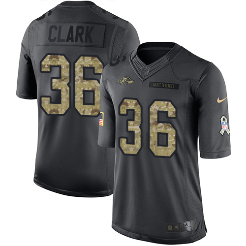 Nike Ravens #36 Chuck Clark Black Youth Stitched NFL Limited 2016 Salute to Service Jersey Nike Ravens #36 Chuck Clark Black Youth Stitched NFL Limited 2016 Salute to Service Jersey