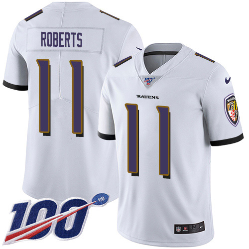 Nike Ravens #11 Seth Roberts White Youth Stitched NFL 100th Season Vapor Untouchable Limited Jersey Nike Ravens #11 Seth Roberts White Youth Stitched NFL 100th Season Vapor Untouchable Limited Jersey