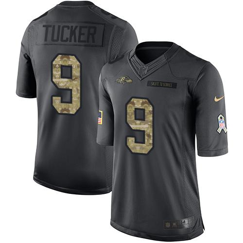 Nike Ravens #9 Justin Tucker Black Youth Stitched NFL Limited 2016 Salute to Service Jersey Nike Ravens #9 Justin Tucker Black Youth Stitched NFL Limited 2016 Salute to Service Jersey
