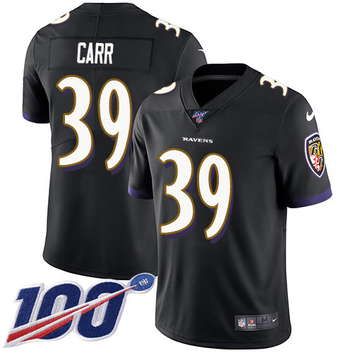 Nike Ravens #39 Brandon Carr Black Alternate Youth Stitched NFL 100th Season Vapor Untouchable Limited Jersey Nike Ravens #39 Brandon Carr Black Alternate Youth Stitched NFL 100th Season Vapor Untouchable Limited Jersey