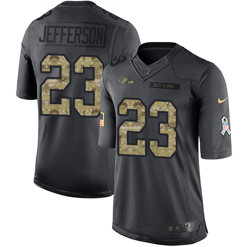 Nike Ravens #23 Tony Jefferson Black Youth Stitched NFL Limited 2016 Salute to Service Jersey Nike Ravens #23 Tony Jefferson Black Youth Stitched NFL Limited 2016 Salute to Service Jersey