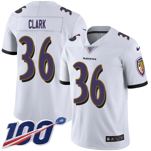 Nike Ravens #36 Chuck Clark White Youth Stitched NFL 100th Season Vapor Untouchable Limited Jersey Nike Ravens #36 Chuck Clark White Youth Stitched NFL 100th Season Vapor Untouchable Limited Jersey
