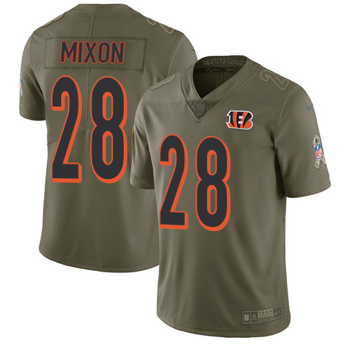 Nike Bengals #28 Joe Mixon Olive Youth Stitched NFL Limited 2017 Salute to Service Jersey Nike Bengals #28 Joe Mixon Olive Youth Stitched NFL Limited 2017 Salute to Service Jersey