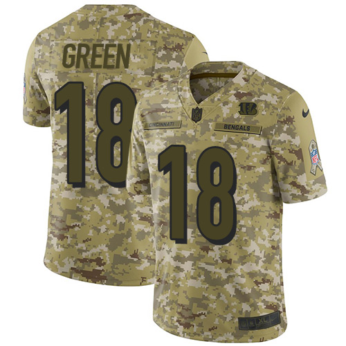 Nike Bengals #18 A.J. Green Camo Youth Stitched NFL Limited 2018 Salute to Service Jersey Nike Bengals #18 A.J. Green Camo Youth Stitched NFL Limited 2018 Salute to Service Jersey