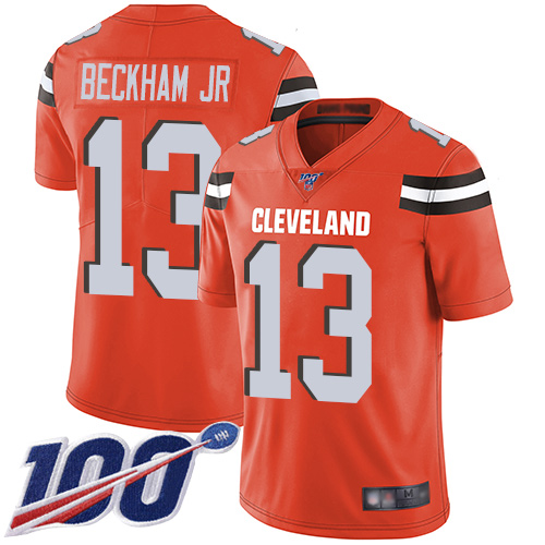 Nike Browns #13 Odell Beckham Jr Orange Alternate Youth Stitched NFL 100th Season Vapor Limited Jersey Nike Browns #13 Odell Beckham Jr Orange Alternate Youth Stitched NFL 100th Season Vapor Limited Jersey