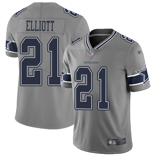 Nike Cowboys #21 Ezekiel Elliott Gray Youth Stitched NFL Limited Inverted Legend Jersey Nike Cowboys #21 Ezekiel Elliott Gray Youth Stitched NFL Limited Inverted Legend Jersey