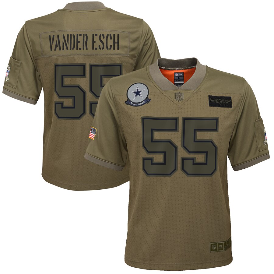 Youth Dallas Cowboys #55 Leighton Vander Esch Nike Camo 2019 Salute to Service Game Jersey Youth Dallas Cowboys #55 Leighton Vander Esch Nike Camo 2019 Salute to Service Game Jersey