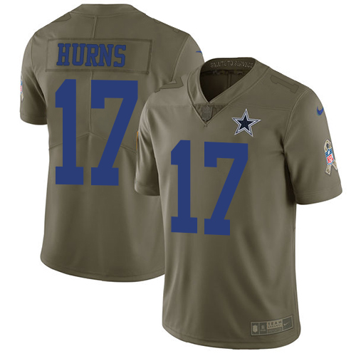 Nike Cowboys #17 Allen Hurns Olive Youth Stitched NFL Limited 2017 Salute to Service Jersey Nike Cowboys #17 Allen Hurns Olive Youth Stitched NFL Limited 2017 Salute to Service Jersey