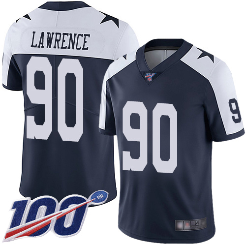 Nike Cowboys #90 Demarcus Lawrence Navy Blue Thanksgiving Youth Stitched NFL 100th Season Vapor Throwback Limited Jersey Nike Cowboys #90 Demarcus Lawrence Navy Blue Thanksgiving Youth Stitched NFL 100th Season Vapor Throwback Limited Jersey