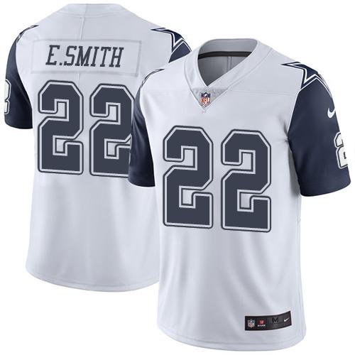 Nike Cowboys #22 Emmitt Smith White Youth Stitched NFL Limited Rush Jersey Nike Cowboys #22 Emmitt Smith White Youth Stitched NFL Limited Rush Jersey