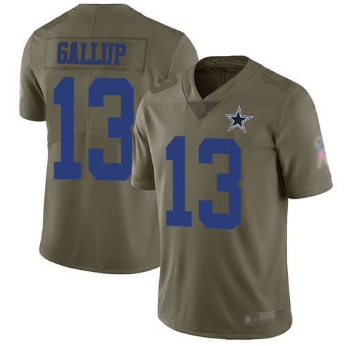 Nike Cowboys #13 Michael Gallup Olive Youth Stitched NFL Limited 2017 Salute to Service Jersey Nike Cowboys #13 Michael Gallup Olive Youth Stitched NFL Limited 2017 Salute to Service Jersey