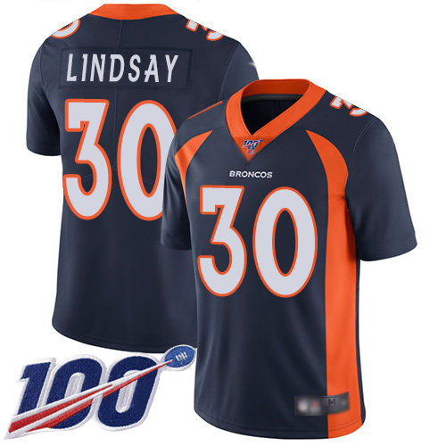 Nike Broncos #30 Phillip Lindsay Navy Blue Alternate Youth Stitched NFL 100th Season Vapor Limited Jersey Nike Broncos #30 Phillip Lindsay Navy Blue Alternate Youth Stitched NFL 100th Season Vapor Limited Jersey