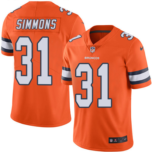 Nike Broncos #31 Justin Simmons Orange Youth Stitched NFL Limited Rush Jersey Nike Broncos #31 Justin Simmons Orange Youth Stitched NFL Limited Rush Jersey