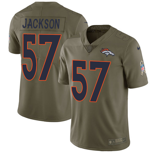 Nike Broncos #57 Tom Jackson Olive Youth Stitched NFL Limited 2017 Salute to Service Jersey Nike Broncos #57 Tom Jackson Olive Youth Stitched NFL Limited 2017 Salute to Service Jersey