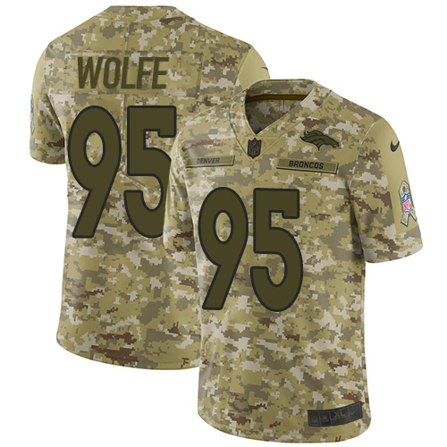 Nike Broncos #95 Derek Wolfe Camo Youth Stitched NFL Limited 2018 Salute to Service Jersey Nike Broncos #95 Derek Wolfe Camo Youth Stitched NFL Limited 2018 Salute to Service Jersey