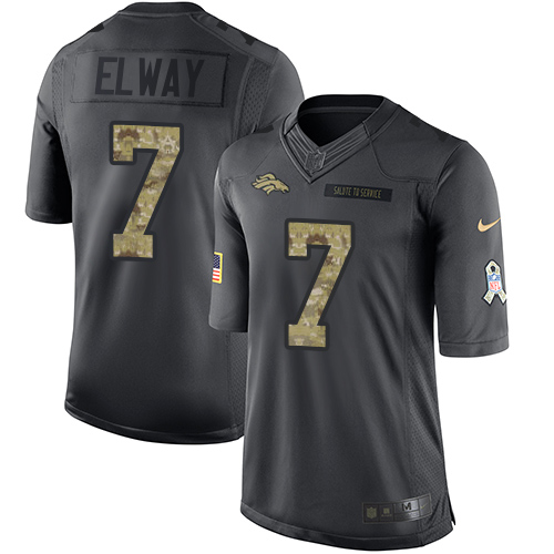 Nike Broncos #7 John Elway Black Youth Stitched NFL Limited 2016 Salute to Service Jersey Nike Broncos #7 John Elway Black Youth Stitched NFL Limited 2016 Salute to Service Jersey