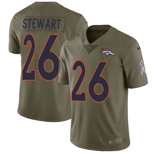 Nike Broncos #26 Darian Stewart Olive Youth Stitched NFL Limited 2017 Salute to Service Jersey Nike Broncos #26 Darian Stewart Olive Youth Stitched NFL Limited 2017 Salute to Service Jersey