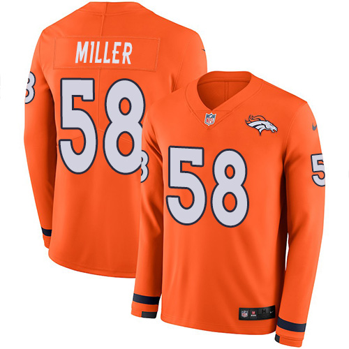 Nike Broncos #58 Von Miller Orange Team Color Youth Stitched NFL Limited Therma Long Sleeve Jersey Nike Broncos #58 Von Miller Orange Team Color Youth Stitched NFL Limited Therma Long Sleeve Jersey