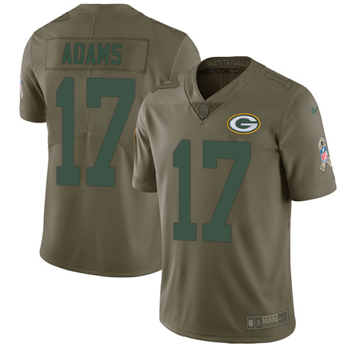 Nike Packers #17 Davante Adams Olive Youth Stitched NFL Limited 2017 Salute to Service Jersey Nike Packers #17 Davante Adams Olive Youth Stitched NFL Limited 2017 Salute to Service Jersey