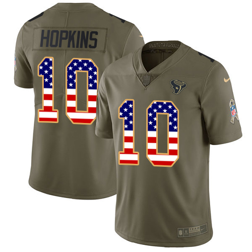 Nike Texans #10 DeAndre Hopkins Olive/USA Flag Youth Stitched NFL Limited 2017 Salute to Service Jersey Nike Texans #10 DeAndre Hopkins Olive/USA Flag Youth Stitched NFL Limited 2017 Salute to Service Jersey
