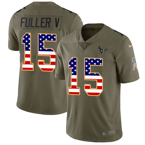 Nike Texans #15 Will Fuller V Olive/USA Flag Youth Stitched NFL Limited 2017 Salute to Service Jersey Nike Texans #15 Will Fuller V Olive/USA Flag Youth Stitched NFL Limited 2017 Salute to Service Jersey